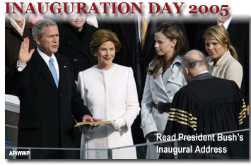 President George Walker Bush taking the Oath of Office at his Second Inauguration