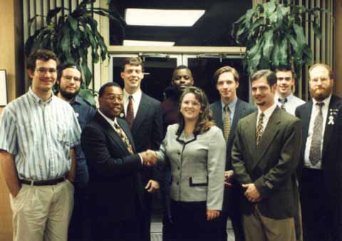 A photo of Horace Cooper and the UNCG College Republicans 